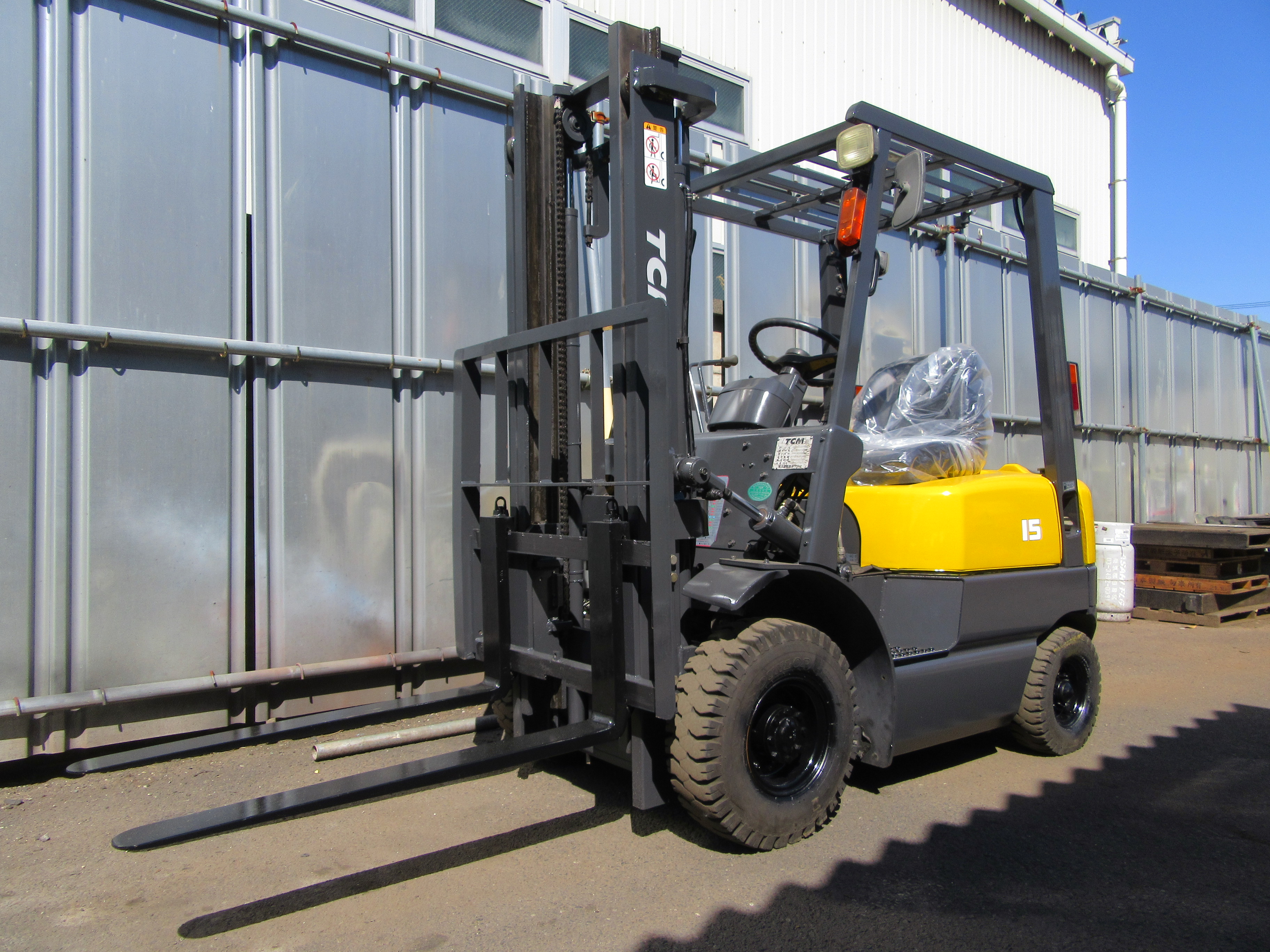 TCMフォークリフト　FG15C19 2827hr 1.５トン　再配達　整備済　下取可能 TCMフォークリフト FG15C19 2827hr 1.5トン 再配達 整備済 下取可能
